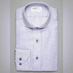 NWT Lorenzo Uomo MAXWELL IN Pink WINDOWPANE SHIRT Size 17